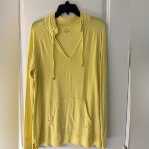 Lilly Pulitzer Luxletic Cassi Popover Yellow Long Sleeve Women Top Size Large
